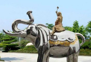 景觀大象雕塑工程選用，美陳雕塑，鏡面大象雕塑展示