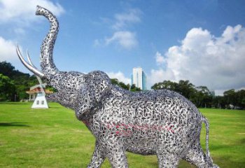 景觀大象雕塑選定，園林裝飾，大型鏤空大象雕塑公司