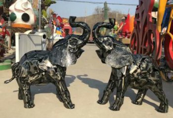 景區大象雕塑觀賞型，公園小品，鐵藝大象雕塑生產商