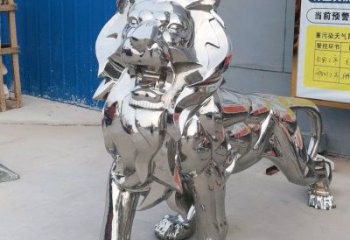 仿真獅子雕塑優選，鏡面藝術，景觀不銹鋼獅子雕塑選用