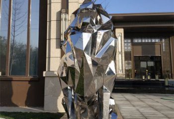 切面獅子雕塑造型供需，廣場雕塑，不銹鋼鏡面獅子雕塑選用