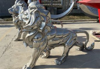 獅子雕塑工廠，鏡面拋光藝術，不銹鋼獅子雕塑供應