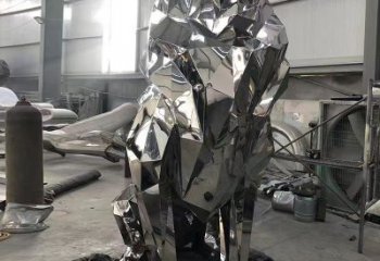 制造獅子雕塑，動物擺件，鏡面不銹鋼獅子雕塑精選