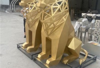 廣場獅子雕塑批發，動物系列，不銹鋼獅子雕塑制作