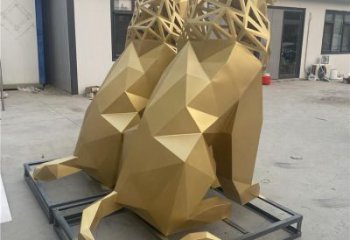 景觀獅子雕塑制造，歐式風格，不銹鋼獅子雕塑定價