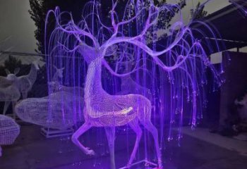 梅花鹿雕塑優(yōu)選，陸地擺件，燈光藝術梅花鹿雕塑供應