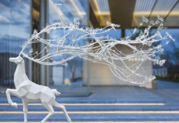 景觀小鹿雕塑供需，廣場雕塑，廣場烤漆小鹿雕塑選用