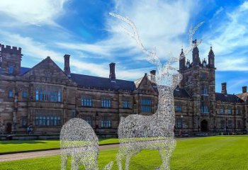 小鹿雕塑供給，中式工藝，鏤空藝術(shù)小鹿雕塑精品