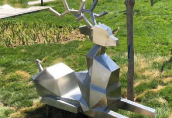 戶外小鹿雕塑通用，切面藝術，幾何切面小鹿雕塑供應