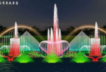 智能互動電影噴泉雕塑