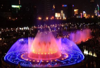 漂浮噴泉雕塑，高噴循環噴水方式設計