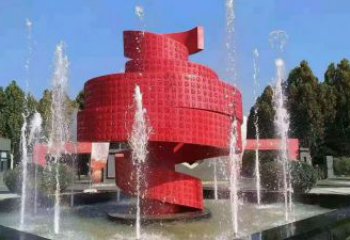 書卷噴泉雕塑，水簾噴泉設計概念，旱地水秀噴泉雕塑