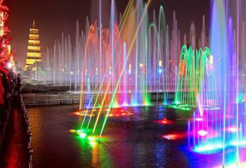 選定噴泉雕塑，燈光數(shù)控效果，水景藝術(shù)雕塑