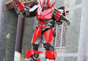 機(jī)甲紅蜘蛛。迪諾雕塑