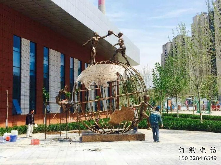 地球儀雕塑精選，歐式風格，藝術地球儀人物雕塑指用