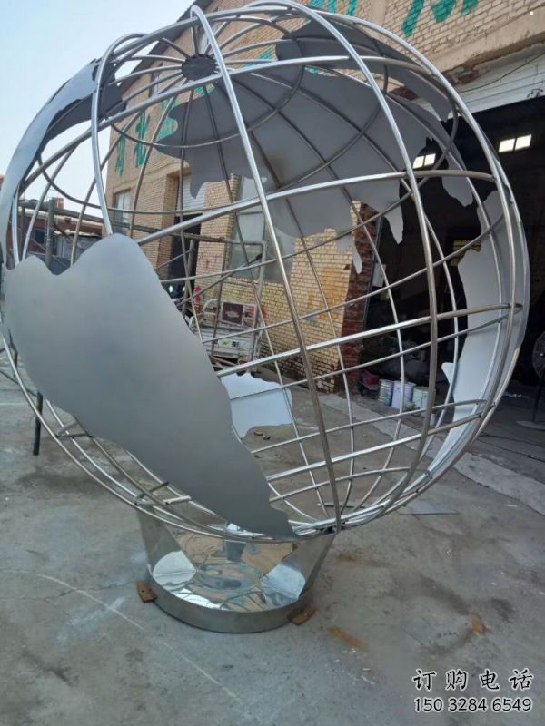 地球儀雕塑提供，露天雕塑，鏡面地球儀雕塑生產(chǎn)廠家