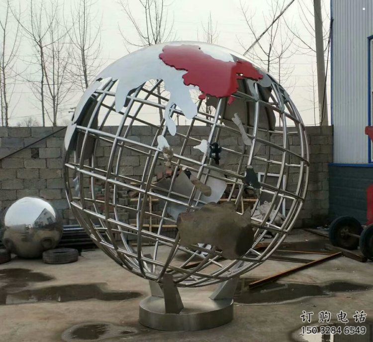 地球儀雕塑制造商，城市雕塑，鏡面地球儀雕塑觀賞型