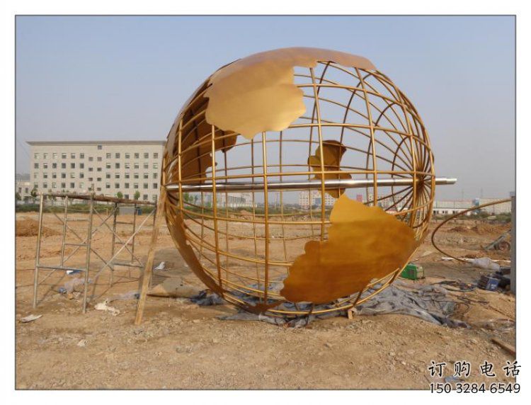 地球儀雕塑制造，校園雕塑，烤漆地球儀雕塑展品