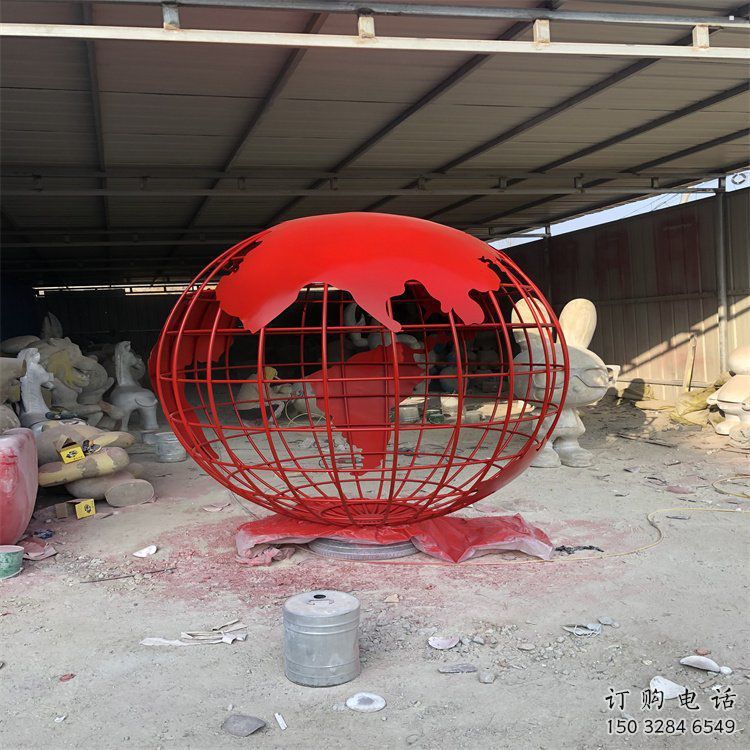 地球儀雕塑制造商，城區(qū)小品，烤漆地球儀雕塑制作廠家