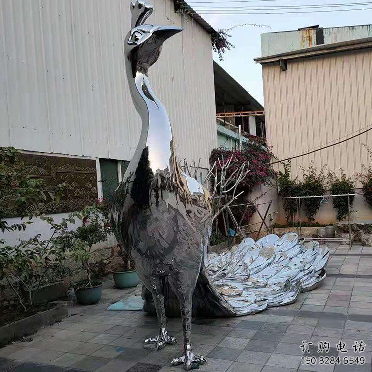 室外鳳凰雕塑展品，公園小品，不銹鋼鳳凰雕塑生產廠家