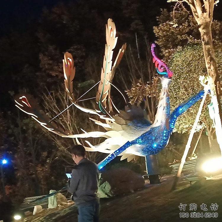 鳳凰雕塑專供，景區雕塑，城市發光鳳凰雕塑廠家提供