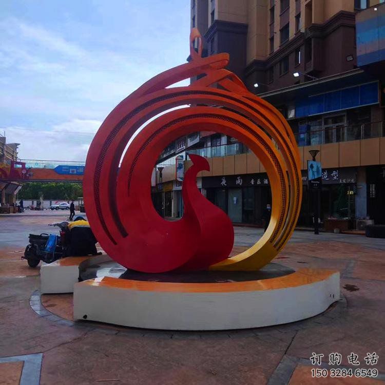 藝術鳳凰雕塑精選，街道標識，圓環鳳凰雕塑工程指用
