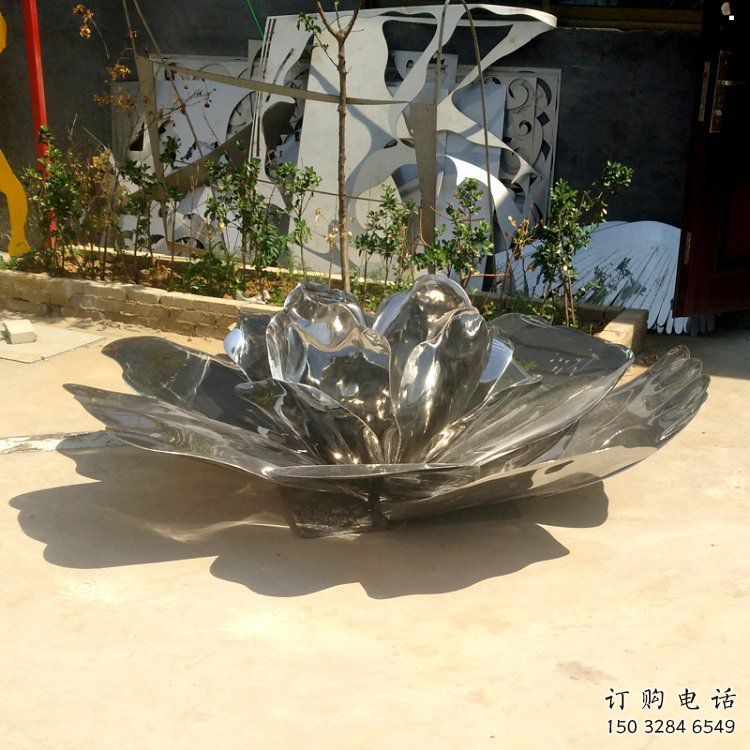 荷花雕塑訂做廠家，城市雕塑，鏡面荷花雕塑工程精品