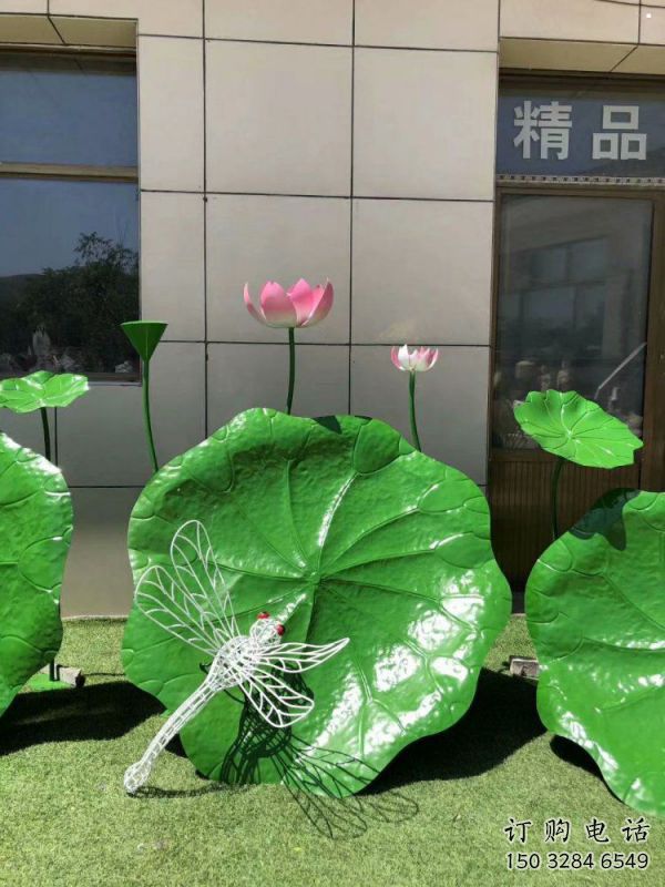 仿真荷葉雕塑廠家，植物美陳雕塑，景觀藝術建筑