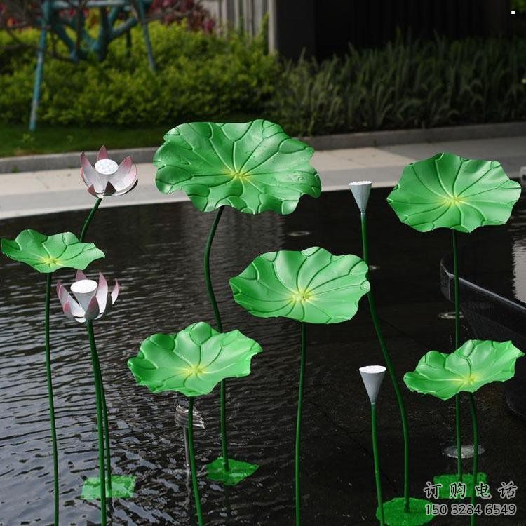 荷葉雕塑制造廠家，歐式風格，仿真荷葉雕塑供給