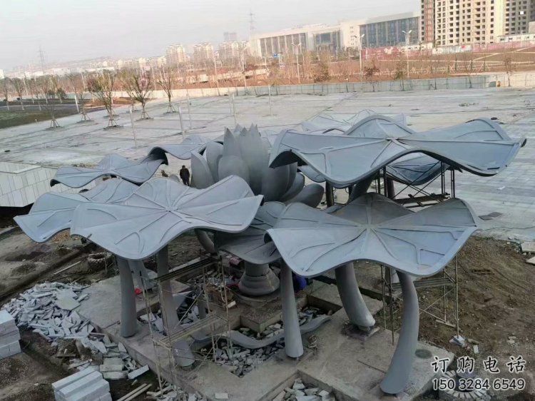 荷葉雕塑制造商，景觀擺件，不銹鋼荷葉雕塑定制廠家