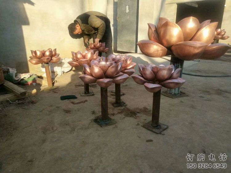 水蓮花雕塑制造廠家，中式工藝，景觀水蓮花銅雕塑制造