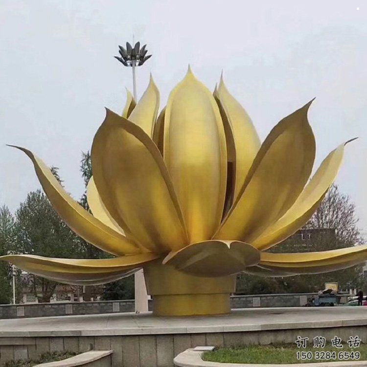 蓮花雕塑制作廠家，歐式風格，地產銅蓮花雕塑優選