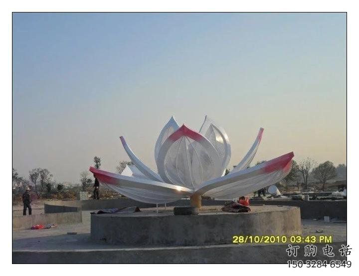 臥蓮雕塑訂做，彩鋼制作，不銹鋼臥蓮雕塑訂做廠家