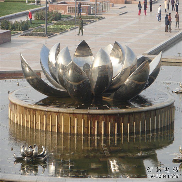 臥蓮雕塑生產商，地標擺件，不銹鋼臥蓮雕塑生產