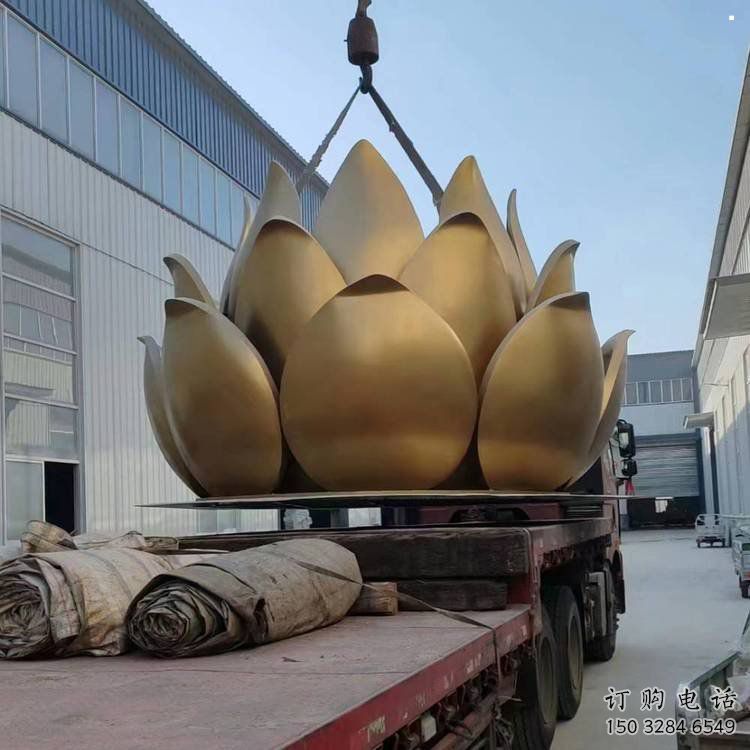 臥蓮雕塑優(yōu)選，小區(qū)擺件，公共不銹鋼臥蓮雕塑生產(chǎn)商