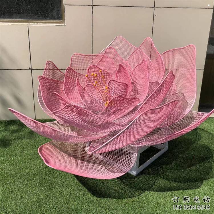 玫瑰花雕塑廠家，鋼管組合，烤漆鏤空玫瑰花雕塑定做