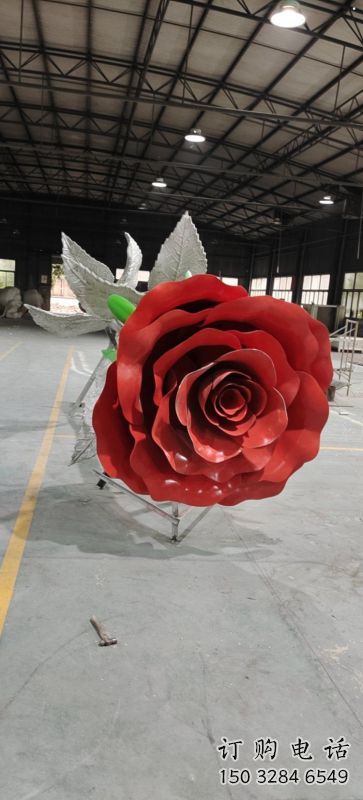 月季雕塑制造商，戶外擺放，建筑月季花朵雕塑供應
