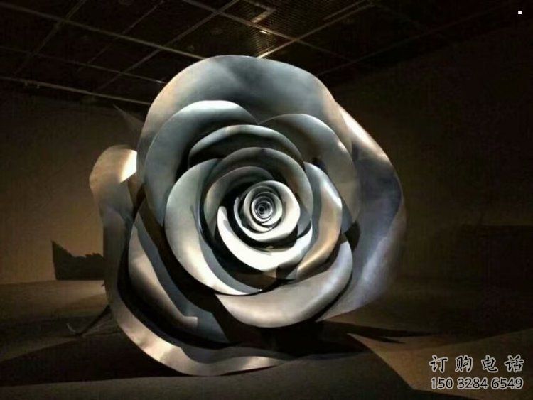 月季花雕塑優選，白鋼構件，景觀不銹鋼月季花雕塑工程