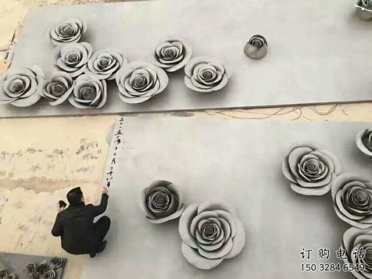 制造月季花雕塑精選，室外雕塑，不銹鋼月季花雕塑制作廠家