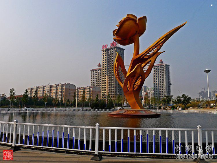 仿古月季花雕塑