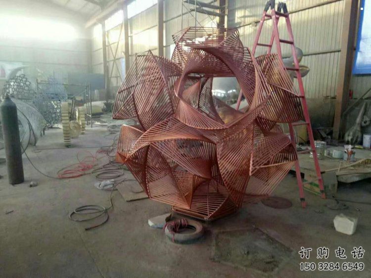 花球雕塑生產(chǎn)，景觀雕塑，不銹鋼花球雕塑定制