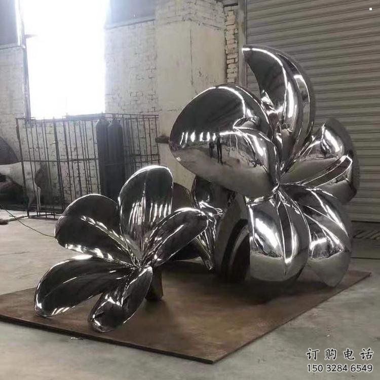 蘭花雕塑服務商，鏡面工藝雕塑，蘭花花朵雕塑訂做