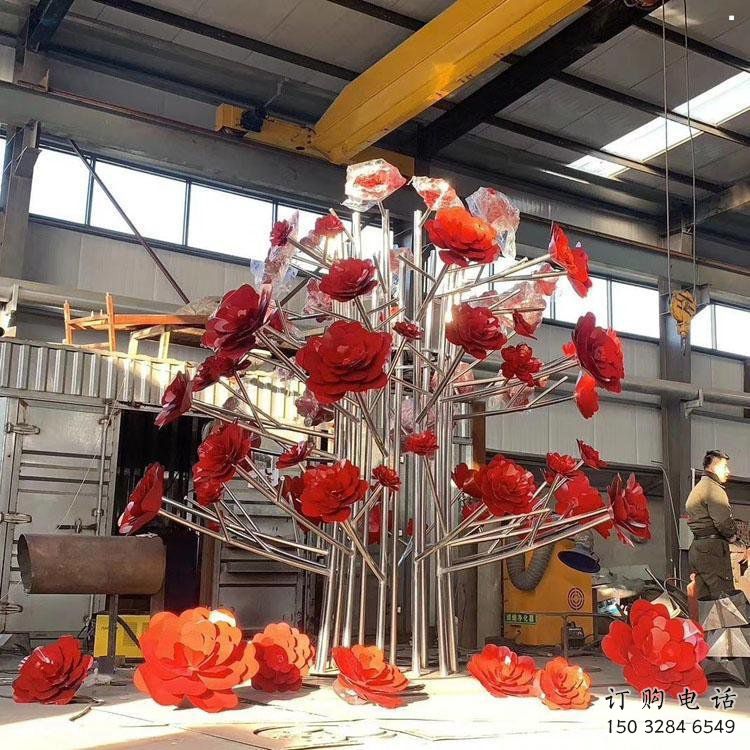 花朵玫瑰雕塑精選，廣場雕塑，展示玫瑰花朵雕塑定做