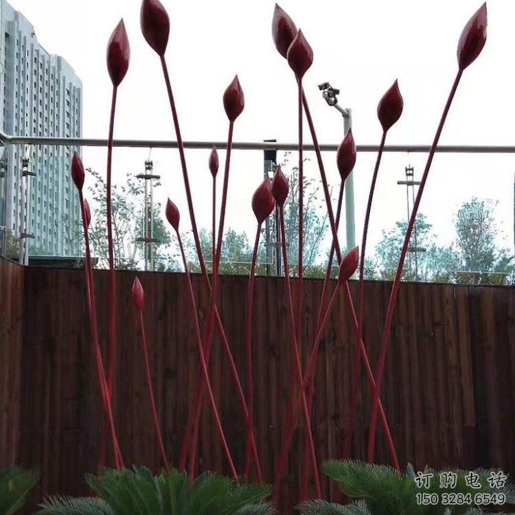 花朵雕塑服務商，街景小品，環境郁金香花朵雕塑訂做