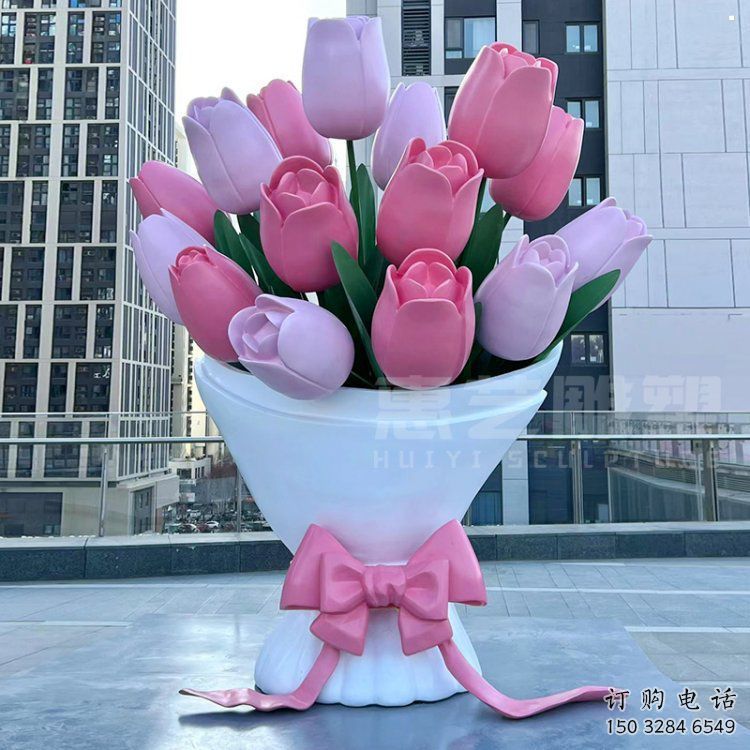 花朵雕塑生產，城區小品，郁金香花朵雕塑標準