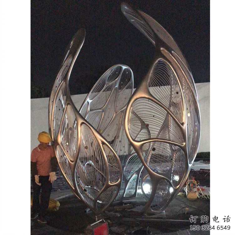 花朵雕塑精選，美陳雕塑，鏤空郁金香花朵雕塑訂做