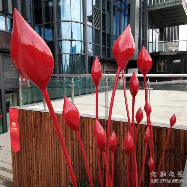 花朵雕塑展品，景觀雕塑，景觀郁金香花朵雕塑供應