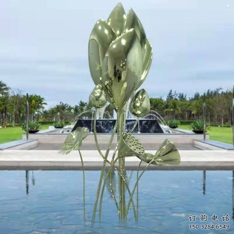 花朵雕塑指用，白鋼構件，郁金香花朵雕塑廠家提供