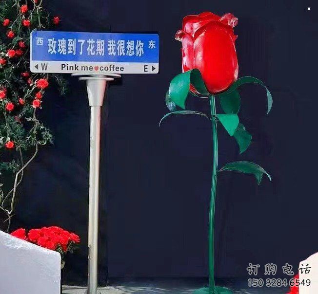 花朵月季雕塑精選，廣場系列，軟裝月季花朵雕塑廠家