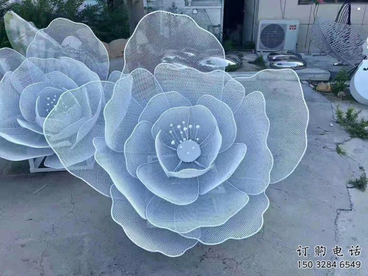 牡丹花雕塑生產，標識雕塑，地產鏤空牡丹花雕塑優選